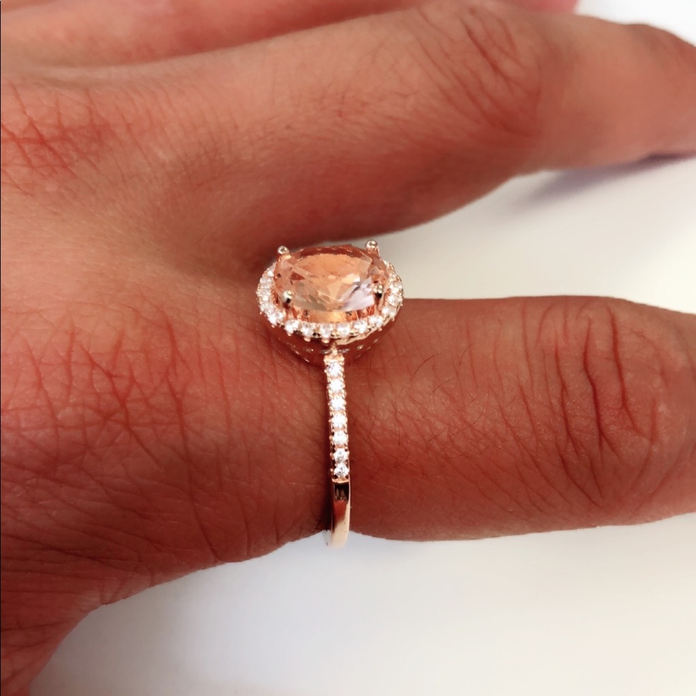 sterling sliver 925 oval solitaire ring - Picture 7 of 8